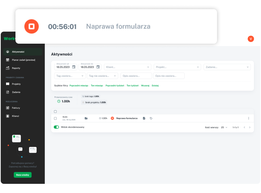 Ewidencja i mierzenie czasu pracy w WorkClocker