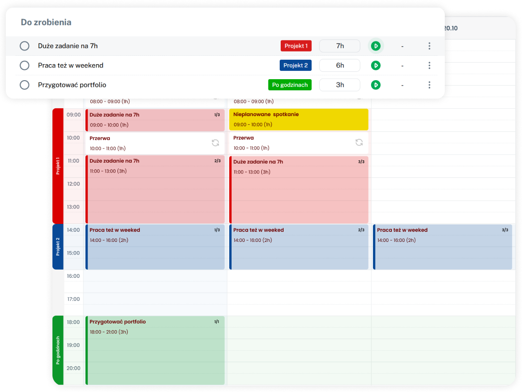 Inteligentny planer zadań w WorkClocker